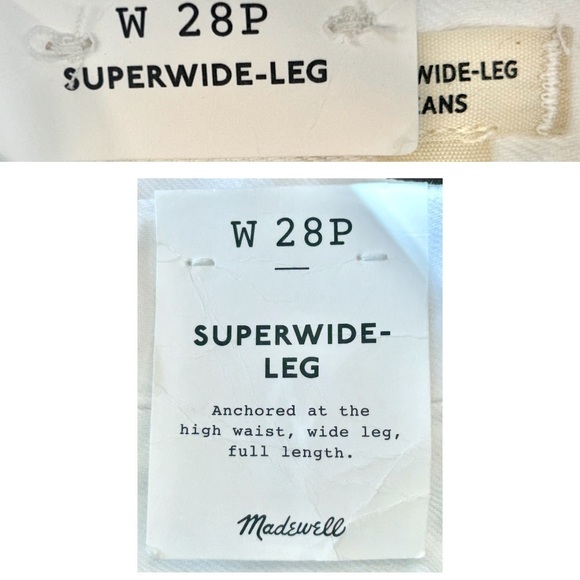 NWT Madewell Petite Superwide-Leg Jeans: Airy Denim Edition, Tile White, 28P - Picture 13 of 16